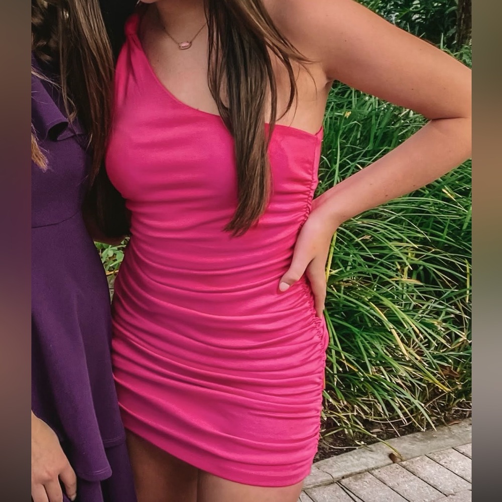 pink zara dress